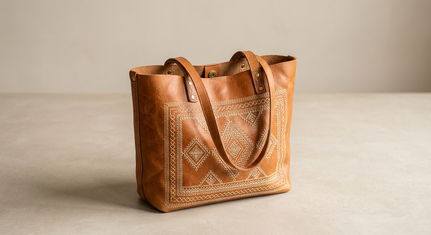 Sac en cuir tissé