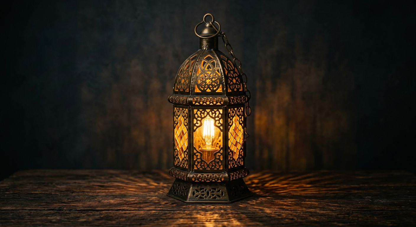 Lampe en laiton gravé